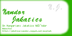 nandor jakatics business card
